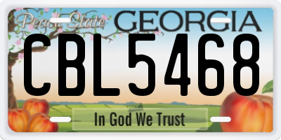 GA license plate CBL5468