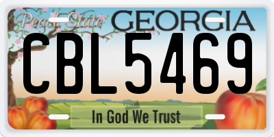 GA license plate CBL5469