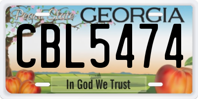 GA license plate CBL5474