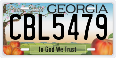 GA license plate CBL5479