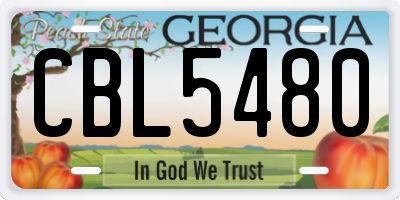 GA license plate CBL5480