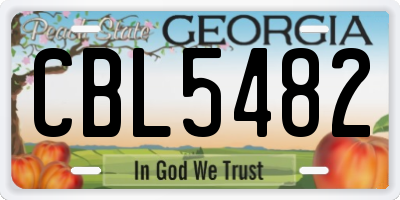 GA license plate CBL5482