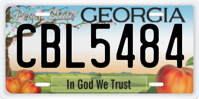 GA license plate CBL5484