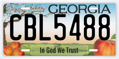 GA license plate CBL5488