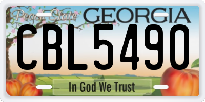 GA license plate CBL5490