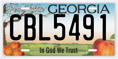 GA license plate CBL5491
