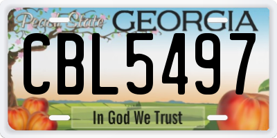 GA license plate CBL5497