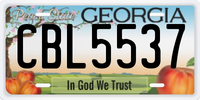 GA license plate CBL5537