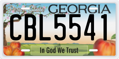 GA license plate CBL5541