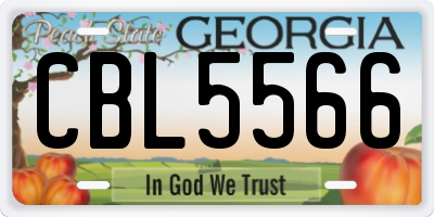 GA license plate CBL5566
