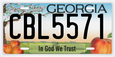 GA license plate CBL5571