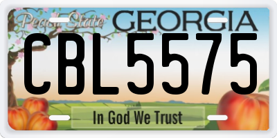 GA license plate CBL5575