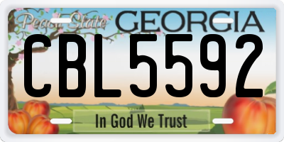 GA license plate CBL5592