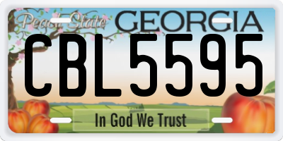 GA license plate CBL5595
