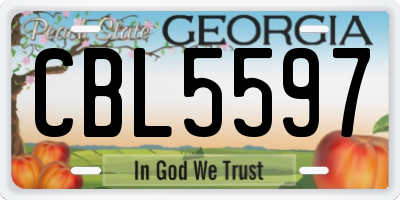 GA license plate CBL5597