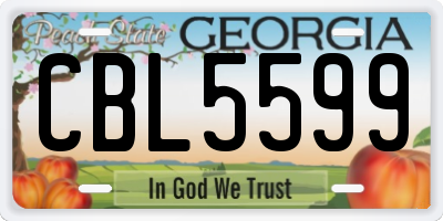GA license plate CBL5599