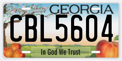 GA license plate CBL5604