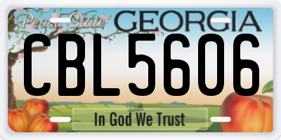 GA license plate CBL5606