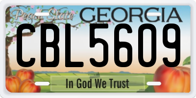 GA license plate CBL5609