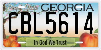 GA license plate CBL5614