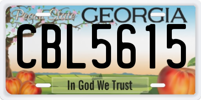 GA license plate CBL5615