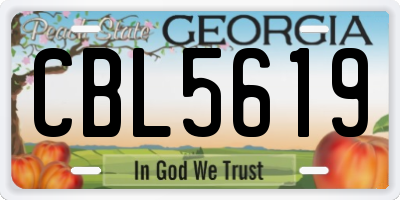 GA license plate CBL5619
