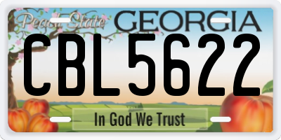 GA license plate CBL5622