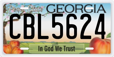 GA license plate CBL5624