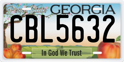 GA license plate CBL5632