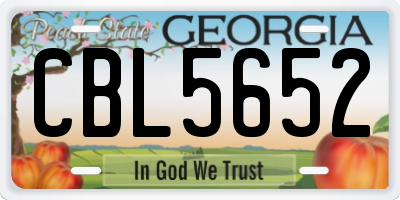 GA license plate CBL5652
