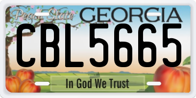 GA license plate CBL5665