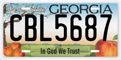 GA license plate CBL5687