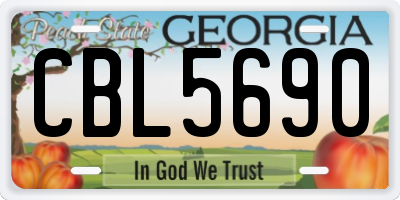 GA license plate CBL5690