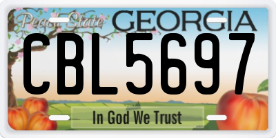GA license plate CBL5697