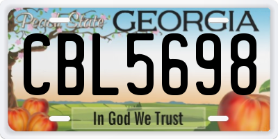 GA license plate CBL5698