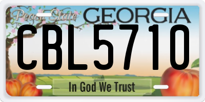 GA license plate CBL5710