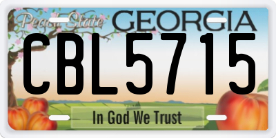 GA license plate CBL5715