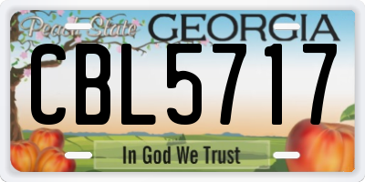 GA license plate CBL5717