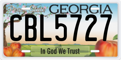 GA license plate CBL5727