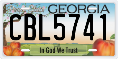 GA license plate CBL5741