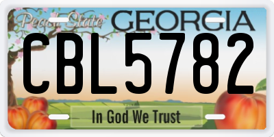 GA license plate CBL5782