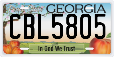 GA license plate CBL5805