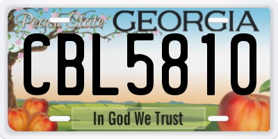 GA license plate CBL5810