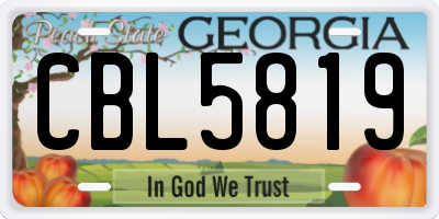 GA license plate CBL5819