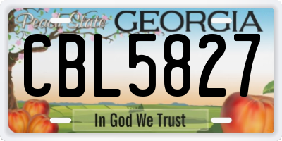 GA license plate CBL5827