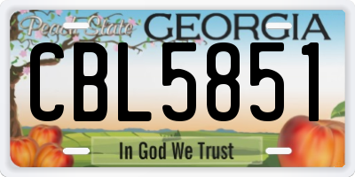 GA license plate CBL5851