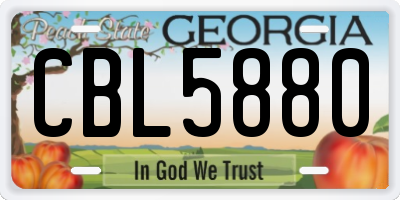 GA license plate CBL5880