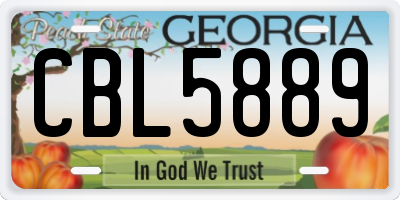 GA license plate CBL5889