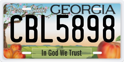 GA license plate CBL5898