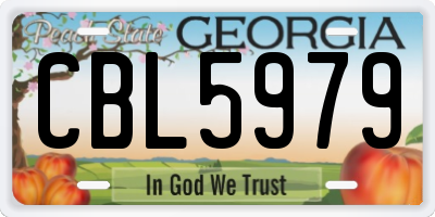 GA license plate CBL5979